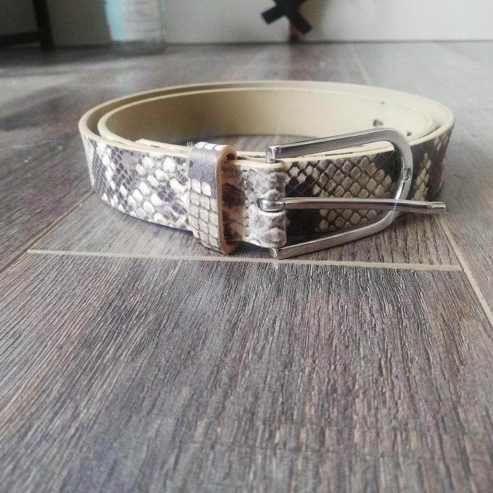 leather belt snake print
